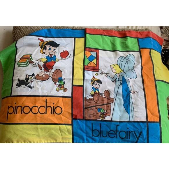 Vintage Disney Collection Pinocchio Geppetto Double Sided Pillow Case Kids - Picture 4 of 9